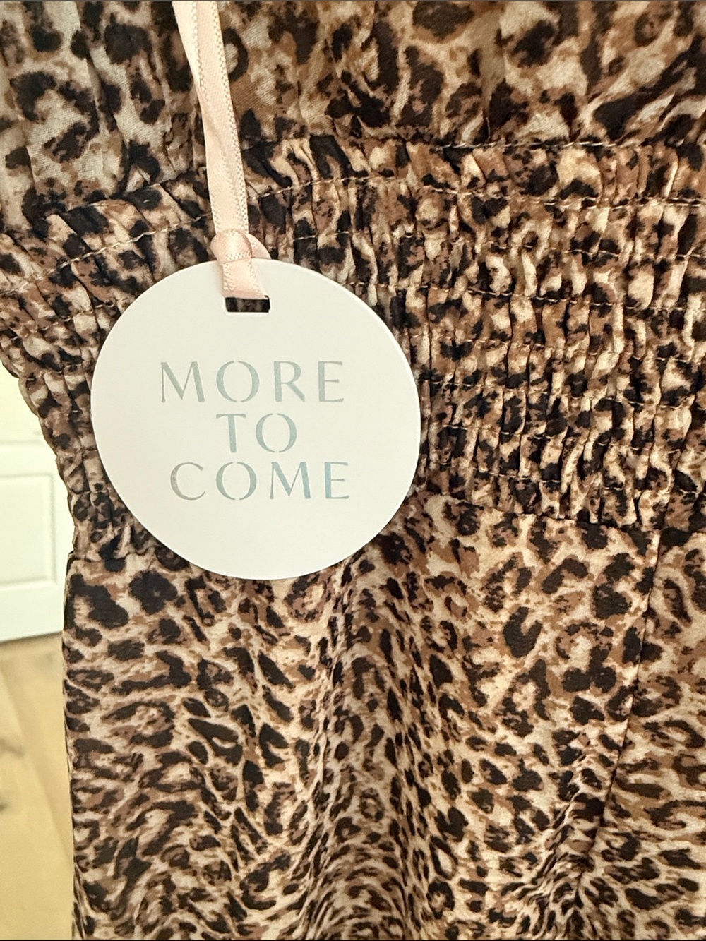 Leopard Print Tie-Strap Midi Dress in Brown - Picture 3 of 3